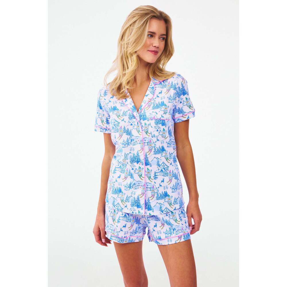 NWT Roller Rabbit Ski Toile Polo Pajamas size S